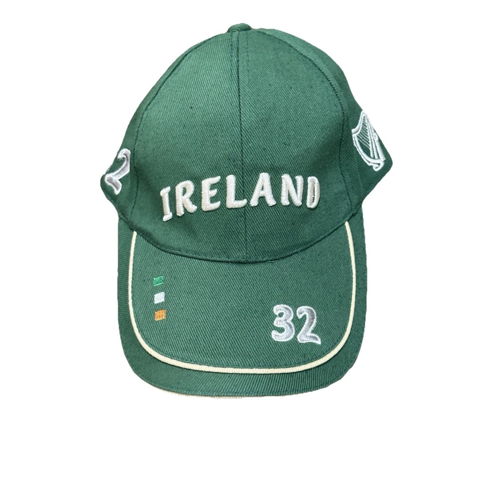 Dolmen Embroidered Baseball Cap Ireland 32 Harp‎ Irish Flag Adjustable Green Hat